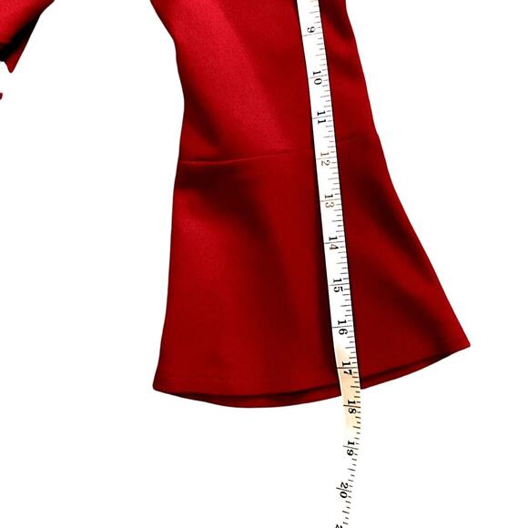 J. Jill Ponte Stretch Knit Maroon Dress. Bell 3/4 Sleeves. Pockets. Size Large - Picture 7 of 8